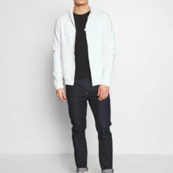 Pier One Hombre Sudadera Con Cremallera - White -Ofertas Pier One Tienda 1667029c3e7d4ed8afb496f21d08b1ec