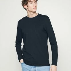 Pier One Camiseta De Manga Larga - Dark Blue, Hombre