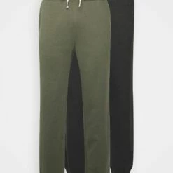 Pier One Hombre 2er PACK - Pantalones Deportivos - Olive/black