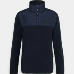 Pier One Hombre FABRIC BLOCK TROYER - Forro Polar - Dark Blue