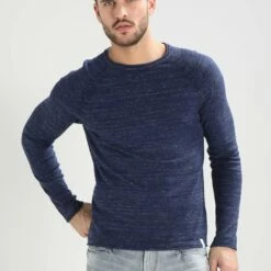 Pier One Jersey De Punto - Mottled Blue, Hombre