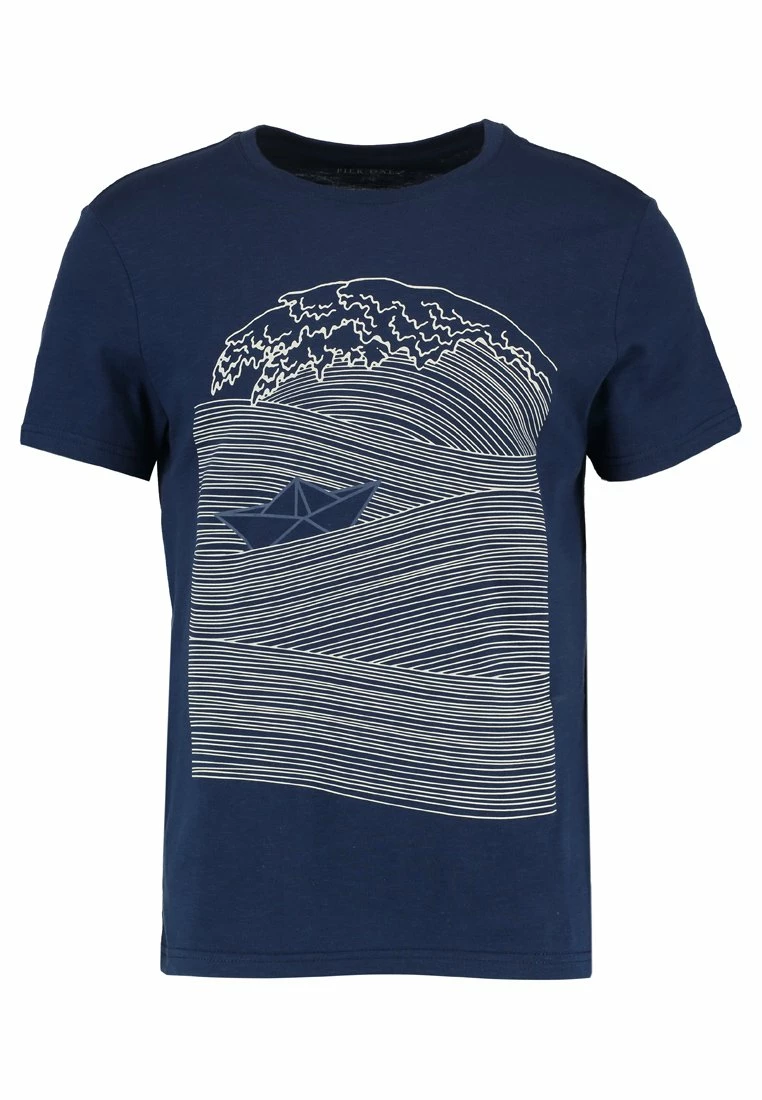 Pier One Hombre Camiseta Estampada - Dark Blue/white 7 Pier One Hombre Camiseta Estampada - Dark Blue/white - Imagen 5