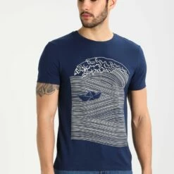 Pier One Hombre Camiseta Estampada - Dark Blue/white