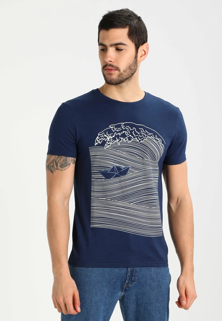 Pier One Hombre Camiseta Estampada - Dark Blue/white 3 Pier One Hombre Camiseta Estampada - Dark Blue/white