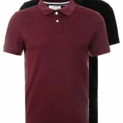 Pier One Hombre 2 PACK - Polo - Bordeaux/black