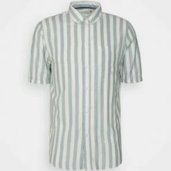 Pier One Hombre Camisa - Light Blue/white