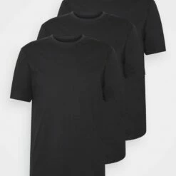 Pier One Hombre 3 PACK - Camiseta Básica - Black