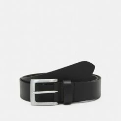 Pier One Hombre LEATHER - Cinturón - Black