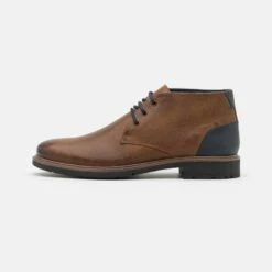 Pier One LEATHER - Zapatos Con Cordones - Camel, Hombre