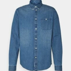 Pier One Hombre DENIM SHIRT - Camisa - Blue Denim