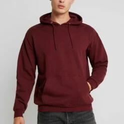Pier One Hombre PLAIN SKATER HOODY - Jersey Con Capucha - Bordeaux