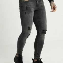 Pier One Hombre Vaqueros Pitillo - Black Denim