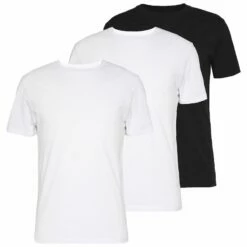 Pier One Hombre 3 PACK - Camiseta Básica - Black/ White