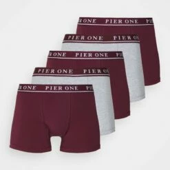 Pier One Hombre 5 PACK - Culotte - Bordeaux/mottled Grey