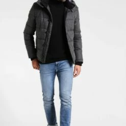 Pier One Hombre HOODED - Chaqueta De Invierno - Grey Melange -Ofertas Pier One Tienda d4f67c95a3ce44659b3f7df5e2224cbc