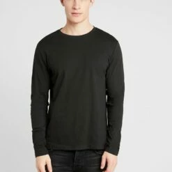 Pier One Camiseta De Manga Larga - Black, Hombre