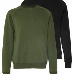 Pier One Hombre 2er Pack CREW NECK - Sudadera - Khaki/black