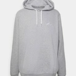 Pier One BIGBIG CORE SCRIPT HOODIE - Jersey Con Capucha - Mottled Grey, Hombre