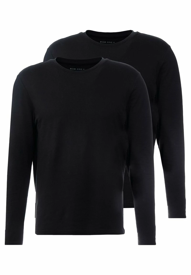 Pier One Hombre 2 PACK - Camiseta De Manga Larga - Black 6 Pier One Hombre 2 PACK - Camiseta De Manga Larga - Black - Imagen 4