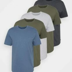 Pier One Hombre 5 PACK - Camiseta Básica - Mottled Brown/mottled Light Grey/mottled Dark Grey -Ofertas Pier One Tienda fa4a9e24553643c892c88ca1c9a8507a